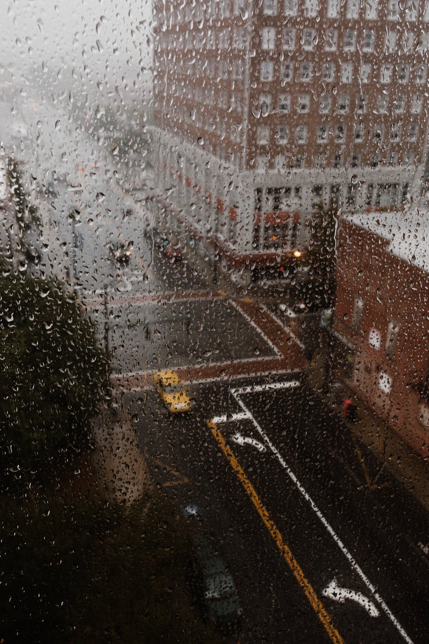 photo of water drops on glass